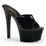 Sale ASPIRE-601 Pleaser High-Heels Plateaupantoletten schwarz Lack 38