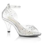 Sale BELLE-330RS Fabulicious ladies platform peep toe sandal rhinestones clear 43