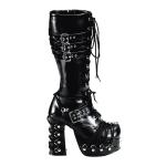 Auktion CHARADE-206 DemoniaCult Gothic High-Heels Plateaustiefel schwarz Korsettschnürung 37