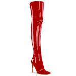 Auktion COURTLY-3012 Pleaser High-Heels Overkneestiefel rot Lack Reißverschluss hinten 38