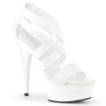 Sale DELIGHT-669 Pleaser high heels criss cross sandal elastic straps white 42