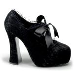 Sale DEMON-11 DemoniaCult mary jane pump lace overlay bow black satin lace 38