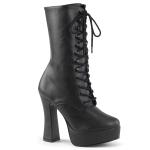 Sale ELECTRA-1020 Pleaser high heels platform lace-up front ankle boots black matte 42