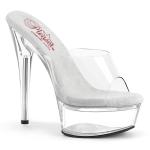 Sale EXCITE-601 Pleaser sexy ladies high heels Platform width slide clear 38