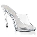 Sale FLAIR-401 Fabulicious edle Damen High-Heels Miniplateau Pantoletten transparent 39