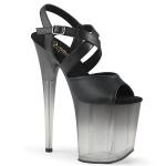 Sale FLAMINGO-822T Pleaser high heels platform sandal black vegan leather faded black 40