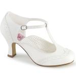 Sale FLAPPER-26 Pin Up Couture kitten heel pump white matte 40