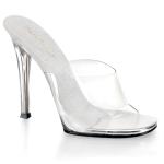 Sale GALA-01 Fabulicious high heels slide transparent with leather insole 37