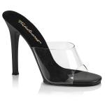 Sale GALA-01 Fabulicious high heels slide transparent black with leather insole 35