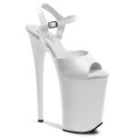 Sale INFINITY-909 Pleaser sexy ankle strap platform sandal white patent 38