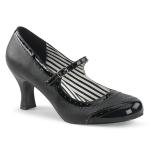 Sale JENNA-06 Pleaser Pink Label vegane Lochmuster Damen Riemchen Pumps schwarz Lederlook Lack 45