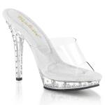 Sale LIP-101SDT Fabulicious High-Heels Pantoletten transparent mit Strasssteinen besetzt 39