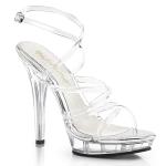 Sale LIP-106 Fabulicious high heels criss-cross ankle strap sandal transparent 40