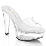 Sale MARTINI-501 Fabulicious vegan ladies high heels platform slide clear 37