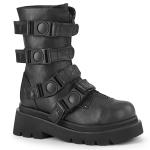 Sale RENEGADE-55 DemoniaCult Damen Plateaustiefel Schnellverschluss Schnallen schwarz Matt 40