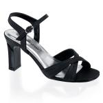 Sale ROMANCE-313 Fabulicious ankle strap sandal black satin pu 46