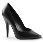 Sale SEDUCE-420V Pleaser High-Heels Pumps V-Schnitt im Zehenbereich schwarz Lederoptik 44