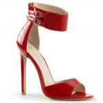 Sale SEXY-19 Pleaser stiletto heel closed back ankle strap red patent 44