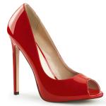 Sale SEXY-42 Pleaser High-Heels Peep Toe Plateaupumps rot Lack zehenoffen 44