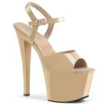 Sale SKY-309 Pleaser high heels platform ankle strap sandal cream patent 38