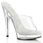 Sale SULTRY-601 Fabulicious gel insole high heels platform peep toe slide clear 35