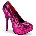 Sale TEEZE-06GW Bordello high heels platform wide width pumps hot pink glitter 43