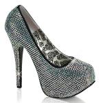 Sale TEEZE-06R Bordello Damen High Heels Plateau Stiletto Pumps schillernder Strass 36