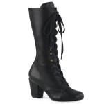 Sale VIVIKA-205 DemoniaCult mid-calf boots black vegan leather round toe 39